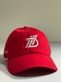 Image 1 of Red and White dad hat