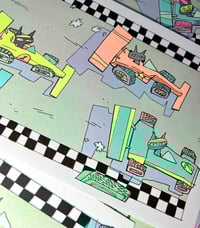 Image 4 of Racecar Cats! Riso Print