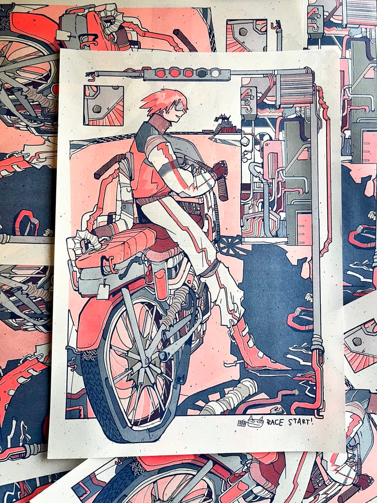 Image of Future Motorcycles Riso Print