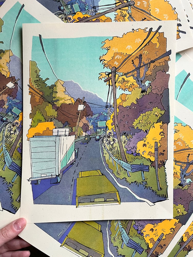 Image of Highway Risograph Print