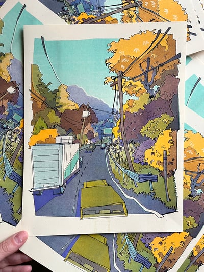 Image of Highway Risograph Print