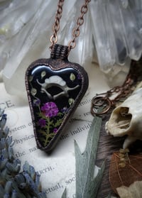 Image 5 of Piglet Vertebra and Floral Pendant - Purple