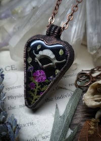 Image 4 of Piglet Vertebra and Floral Pendant - Purple