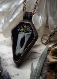 Image 2 of Tortoise Bone and Floral Pendant