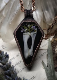 Image 3 of Tortoise Bone and Floral Pendant