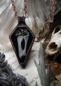 Image 1 of Tortoise Bone and Floral Pendant