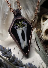 Image 4 of Tortoise Bone and Floral Pendant