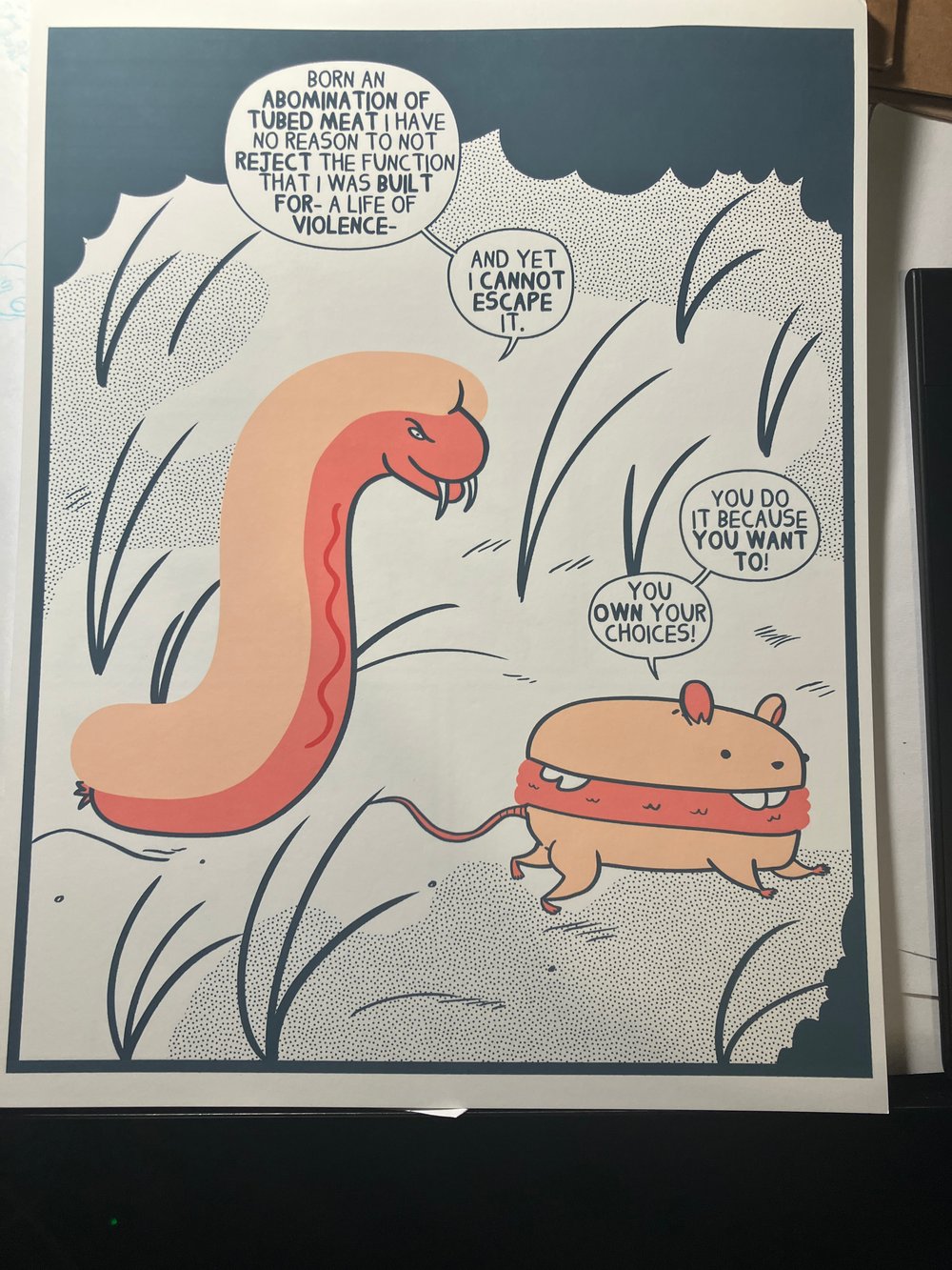 Image of Hot dog Snake print