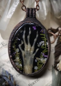 Image 3 of Rabbit Foot and Floral Pendant