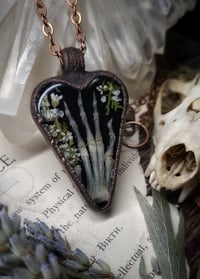 Image 4 of Rabbit Claw and Floral Heart Pendant 