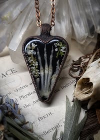Image 5 of Rabbit Claw and Floral Heart Pendant 