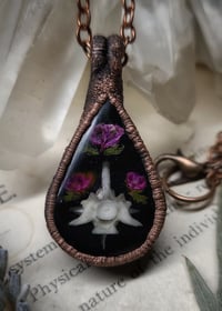 Image 3 of Snake Vertebra and Floral Pendant