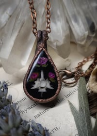 Image 1 of Snake Vertebra and Floral Pendant