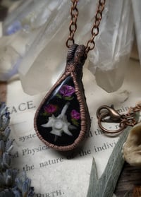 Image 2 of Snake Vertebra and Floral Pendant