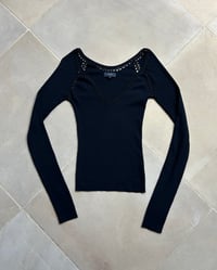 Image 1 of BLACK MERINO WOOL KNIT