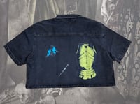 Image 1 of Medieval Cropped Dickies Denim Button Down- 2XL 3