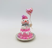 Image 2 of Strawberry Bundt Cake Snowman with Balloon