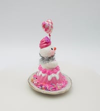 Image 3 of Strawberry Bundt Cake Snowman with Balloon