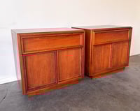 Image 2 of Pair of Walnut Nightstands by John Keal for Brown Saltman
