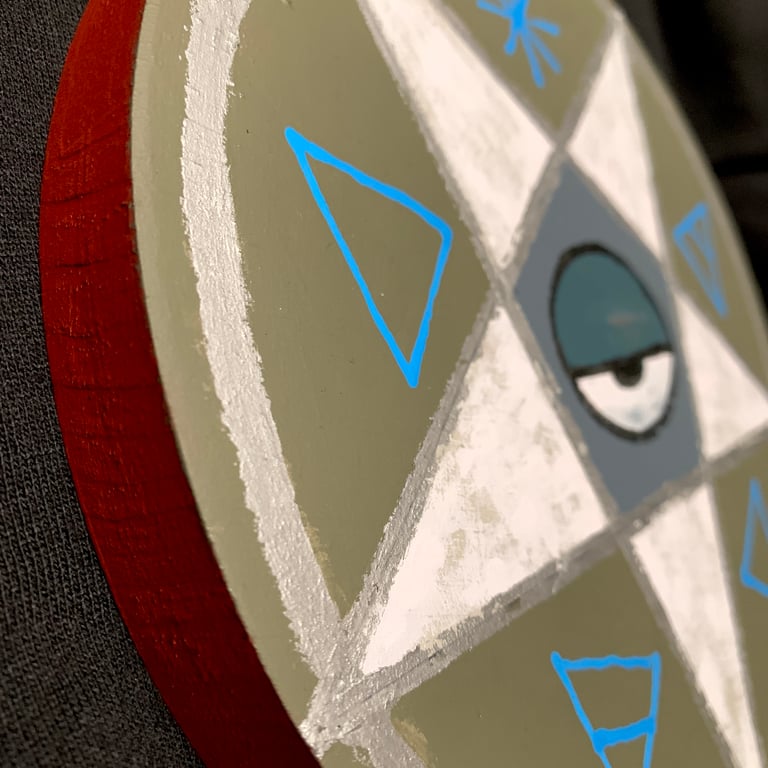 pentacle SIL/FRST/BL on wood disk Image 2