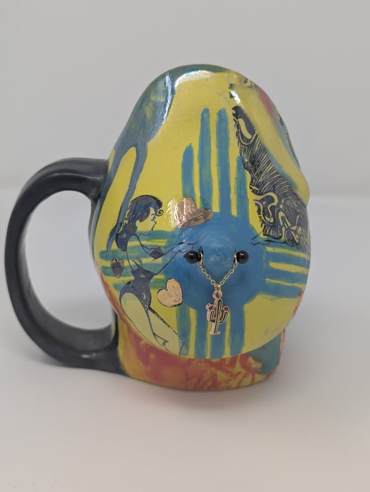 Image of Yellow and Turquoise Zia Jug Mug