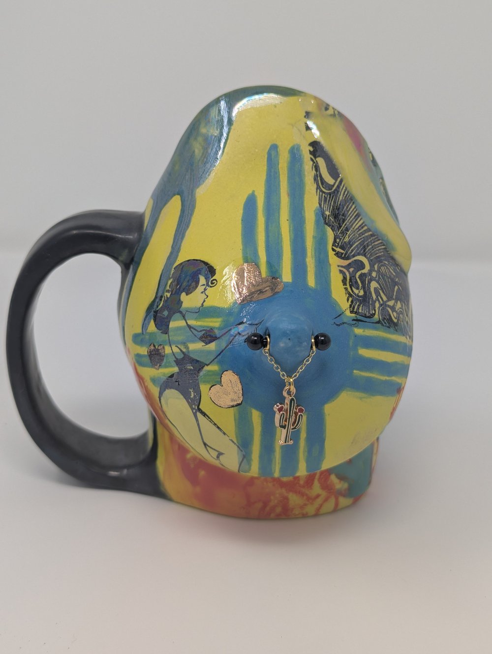 Image of Yellow and Turquoise Zia Jug Mug