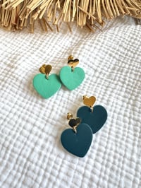 Boucles SIXTINE Turquoise / Bleu canard