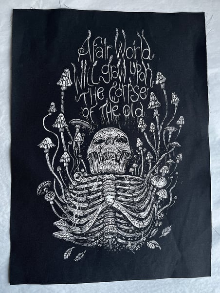 Image of  "A fair world will grow" back patch