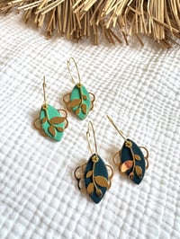 Boucles JOSEPHINE Turquoise / Bleu canard