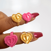 Heart Shaped Blossoming Rings