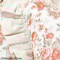 Image 2 of Handmade Paisley Pink and Rouge Rose Ruffled Pillow Set