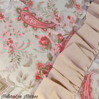 Image 4 of Handmade Paisley Pink and Rouge Rose Ruffled Pillow Set