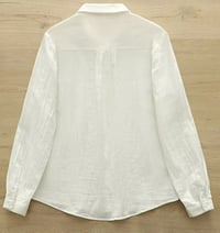 Image 2 of White Cotton Blouse with Decorative Buttons