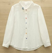 Image 1 of Cotton Blouse with Colorful Buttons