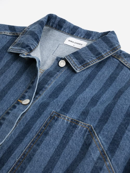 Image of 4-Cazadora vaquera rayas stripe denim jacket