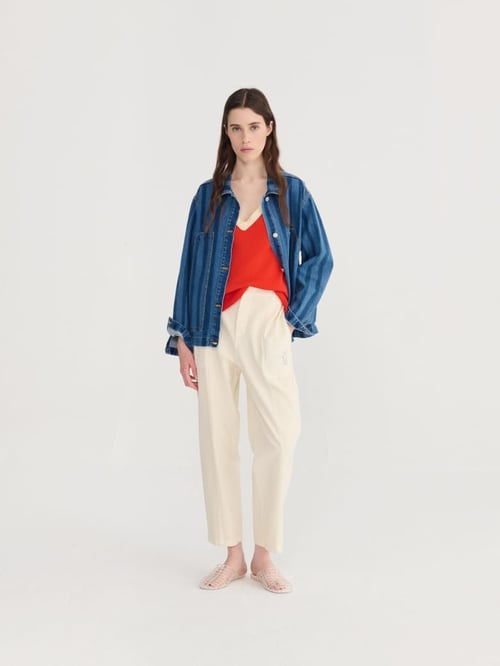 Image of 4-Cazadora vaquera rayas stripe denim jacket