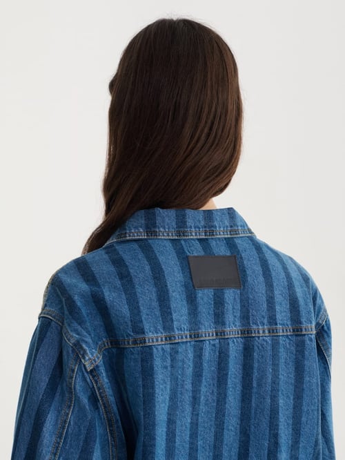 Image of 4-Cazadora vaquera rayas stripe denim jacket