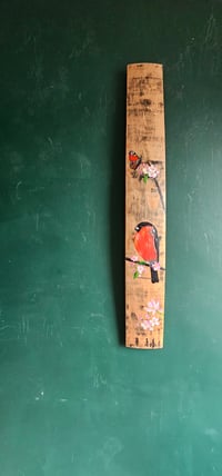 Image 5 of Bullfinch & blossom, Scottish Stave Art.