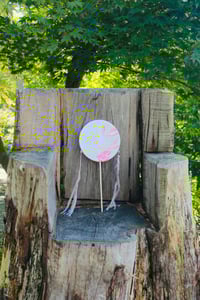 Image 3 of Museum Co-branded Chinese Traditional Handmade Silk Woven Fan - Pink Lily