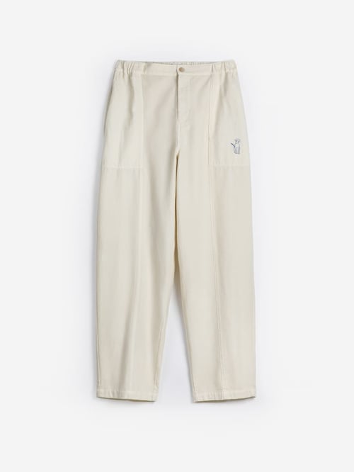Image of 2-Pantalón crudo Ecru cocoon pants