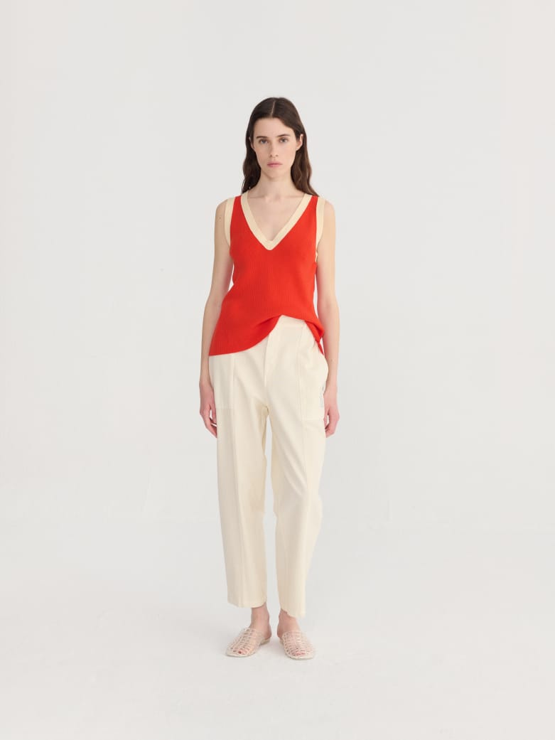 Image of 2-Pantalón crudo Ecru cocoon pants