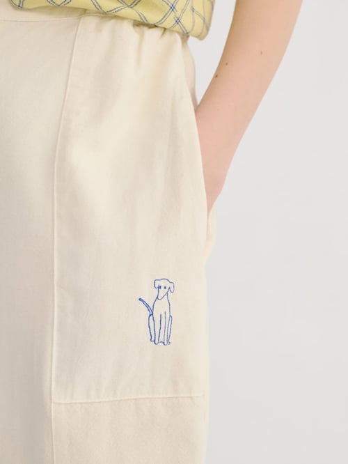 Image of 2-Pantalón crudo Ecru cocoon pants