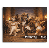 Image 1 of PuzzledPaws Egypt Dancing Cattos - 252 Piece Puzzle