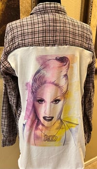 Vintage Pink/White/Black Flannel Shirt Gwen Stefani