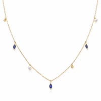 Image 1 of Sapphire Marquise Drop Necklace