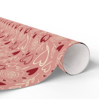 Image 5 of Heart & Rose Gift Wrapping Paper Roll — Romantic Pink Valentine’s Day Wrap
