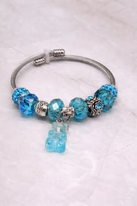 Image 2 of Blue Raspberry Gummy Snake Charm Bracelet