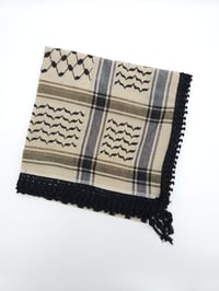 Image 1 of Sand With Black Tassel Keffiyeh