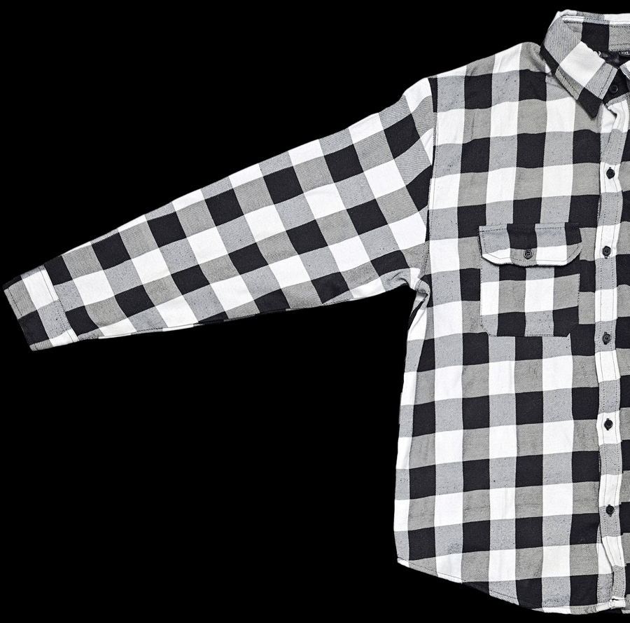 Image of LSP : 2026 BLACK W/ & WHITE LONG-SLEEVED FLANNEL 
