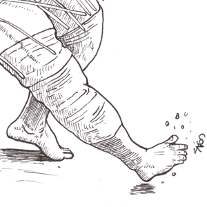 Image of Ura vs Ryuden a4 ink drawing